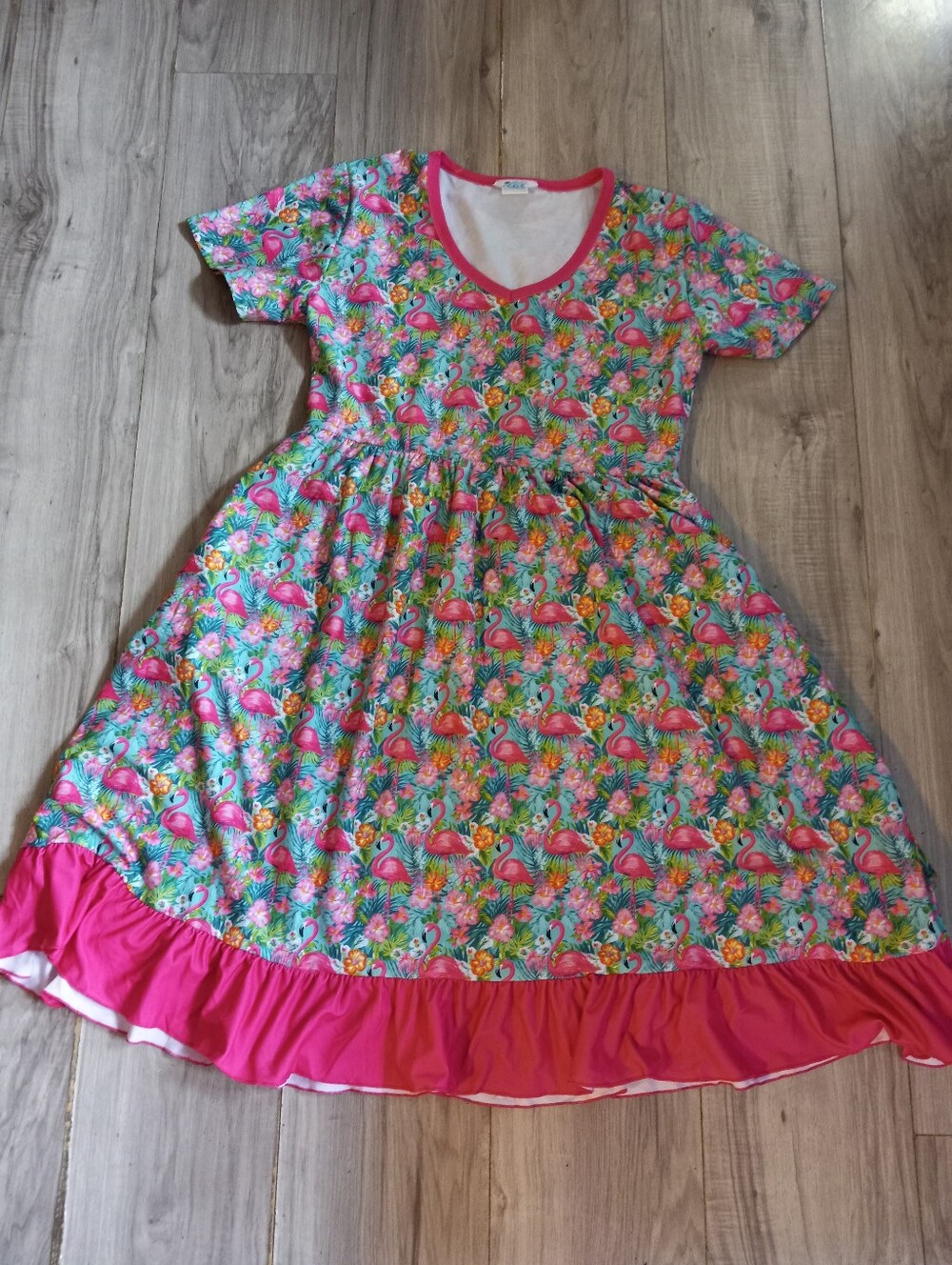 Pink Flamingo Ladies Dress L
